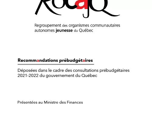 Recommandations prébudgétaires 2021-2022